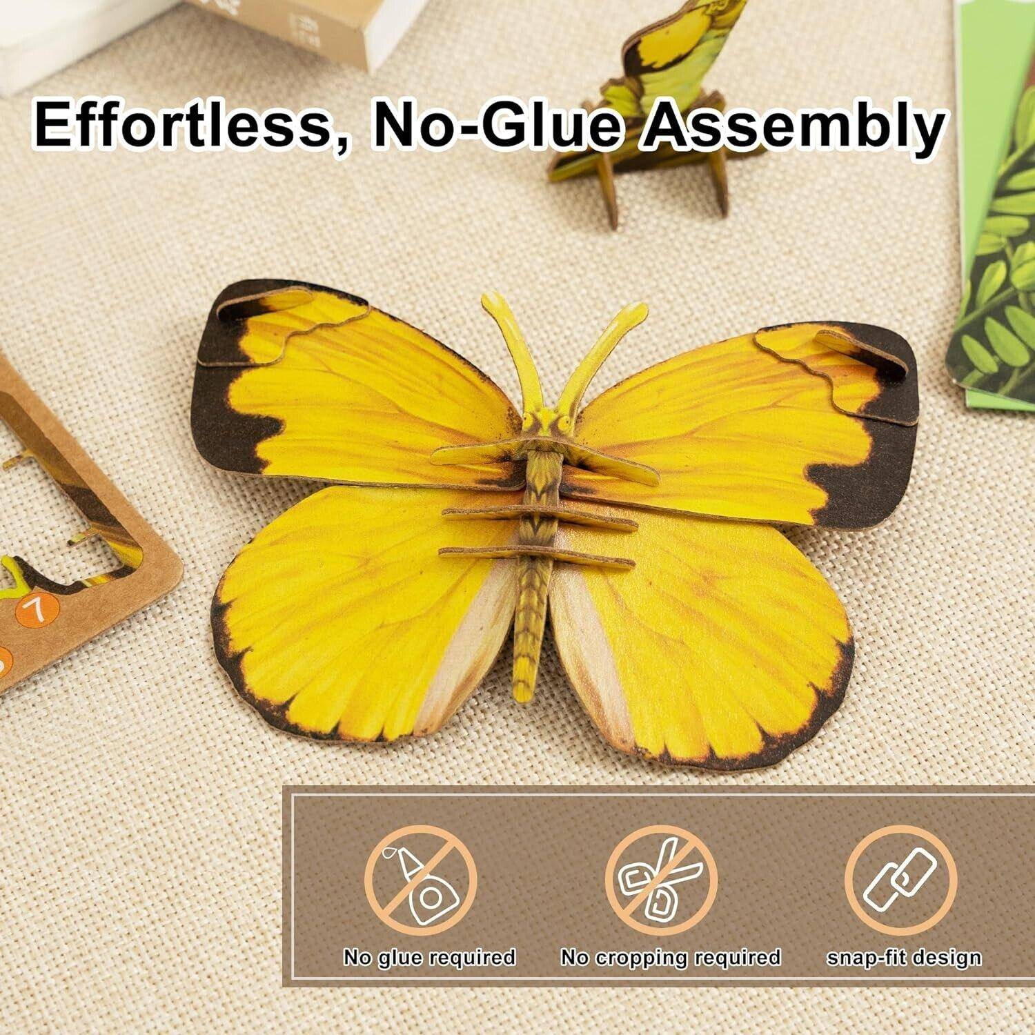 3D Butterfly Puzzle Kids Paper Craft STEM Toy Ages 7+