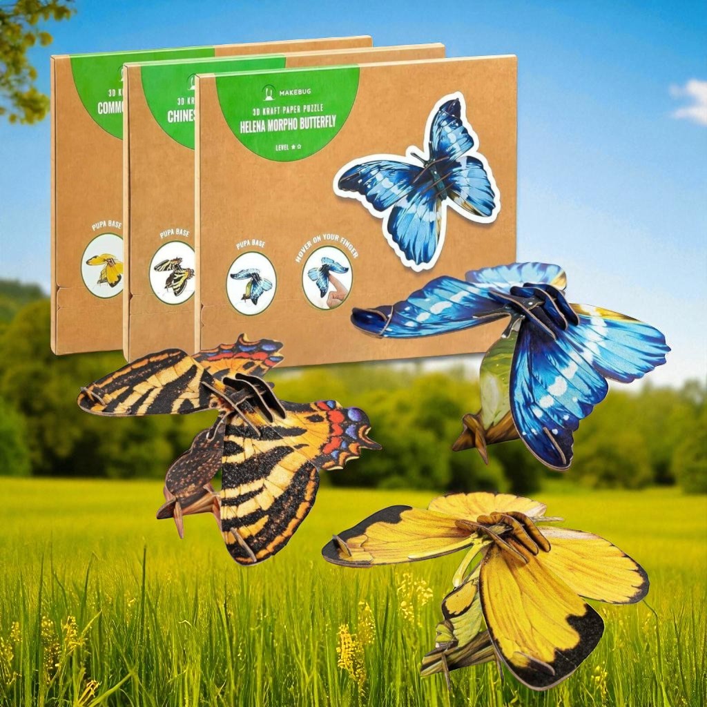 3D Butterfly Puzzle Kids Paper Craft STEM Toy Ages 7+