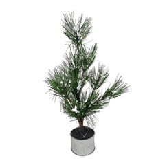 Artificial Potted Pine Tree Flocked 12 Inch (2pk)