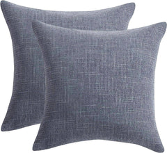 Blue Gray Chenille Urban 18 inch Pillow Covers (2pk or 4pk)