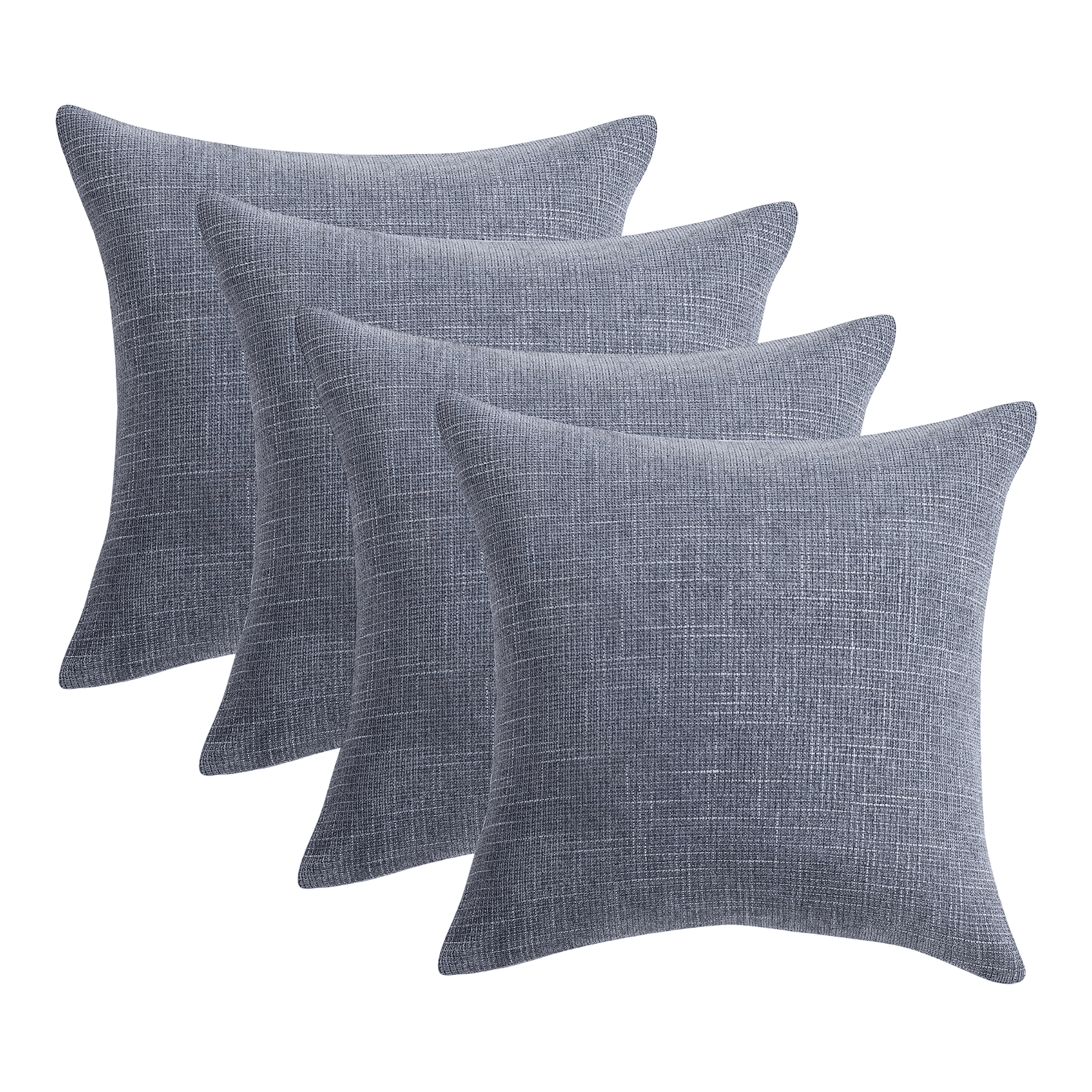 Blue Gray Chenille Urban 18 inch Pillow Covers (2pk or 4pk)