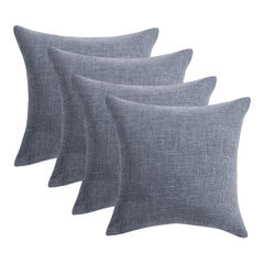 Blue Gray Chenille Urban 18 inch Pillow Covers (2pk or 4pk)