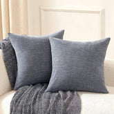 Blue Gray Chenille Urban 18 inch Pillow Covers (2pk or 4pk)