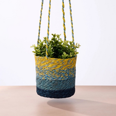 Blue Skies Jute Basket Plant Hanger