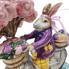 Blue Sky Clayworks Bunny on Bicycle Figurine