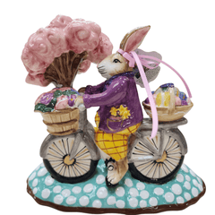 Blue Sky Clayworks Bunny on Bicycle Figurine
