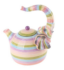 Blue Sky Clayworks Colorful Elephant Teapot