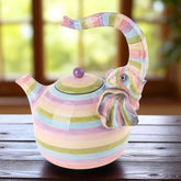Blue Sky Clayworks Colorful Elephant Teapot