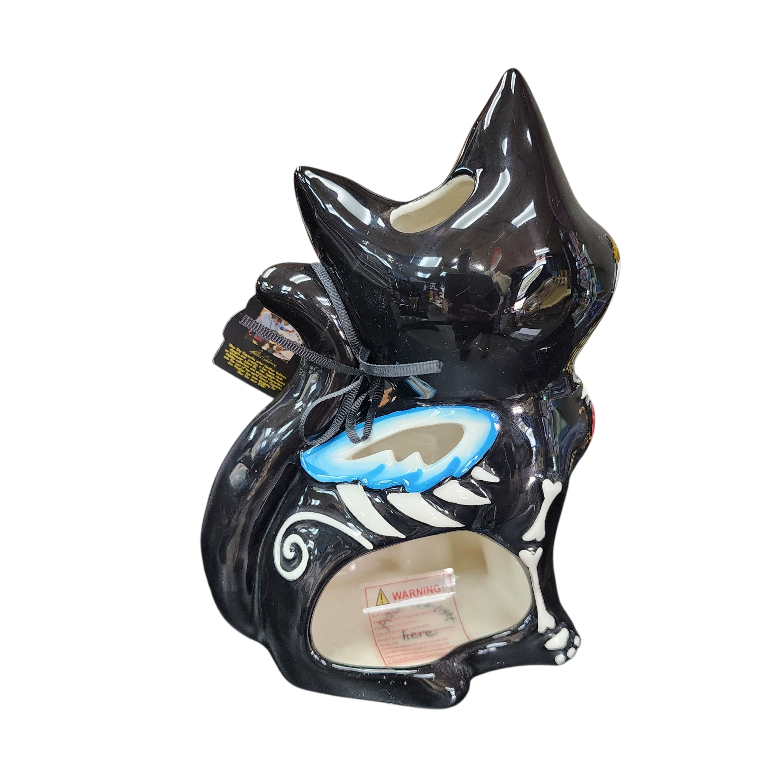 Blue Sky Clayworks Day of The Dead Cat Candle House
