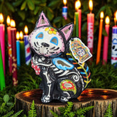 Blue Sky Clayworks Day of The Dead Cat Candle House
