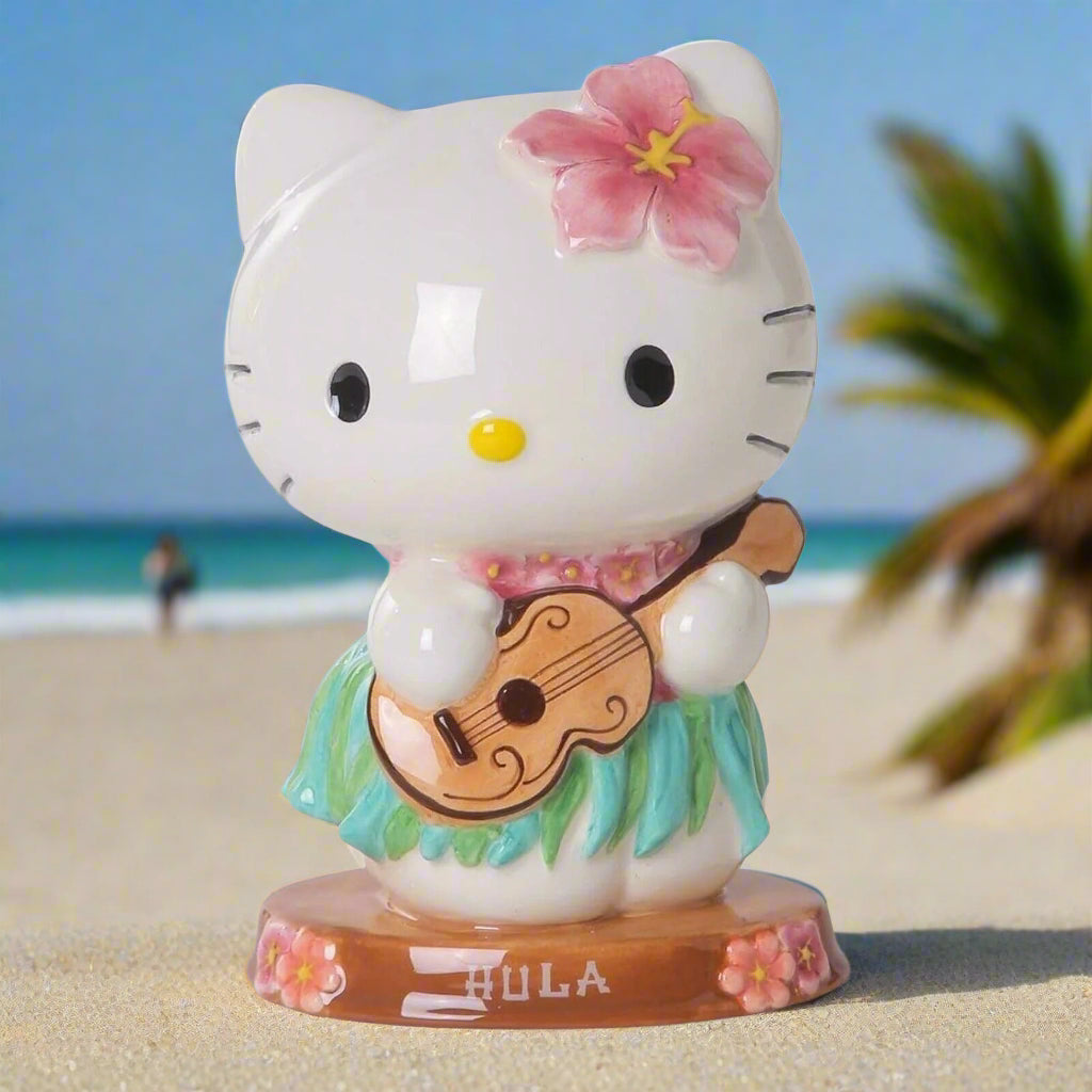 Blue Sky Clayworks Hello Kitty Hula Hula Hawaiian Figure with Ukulele