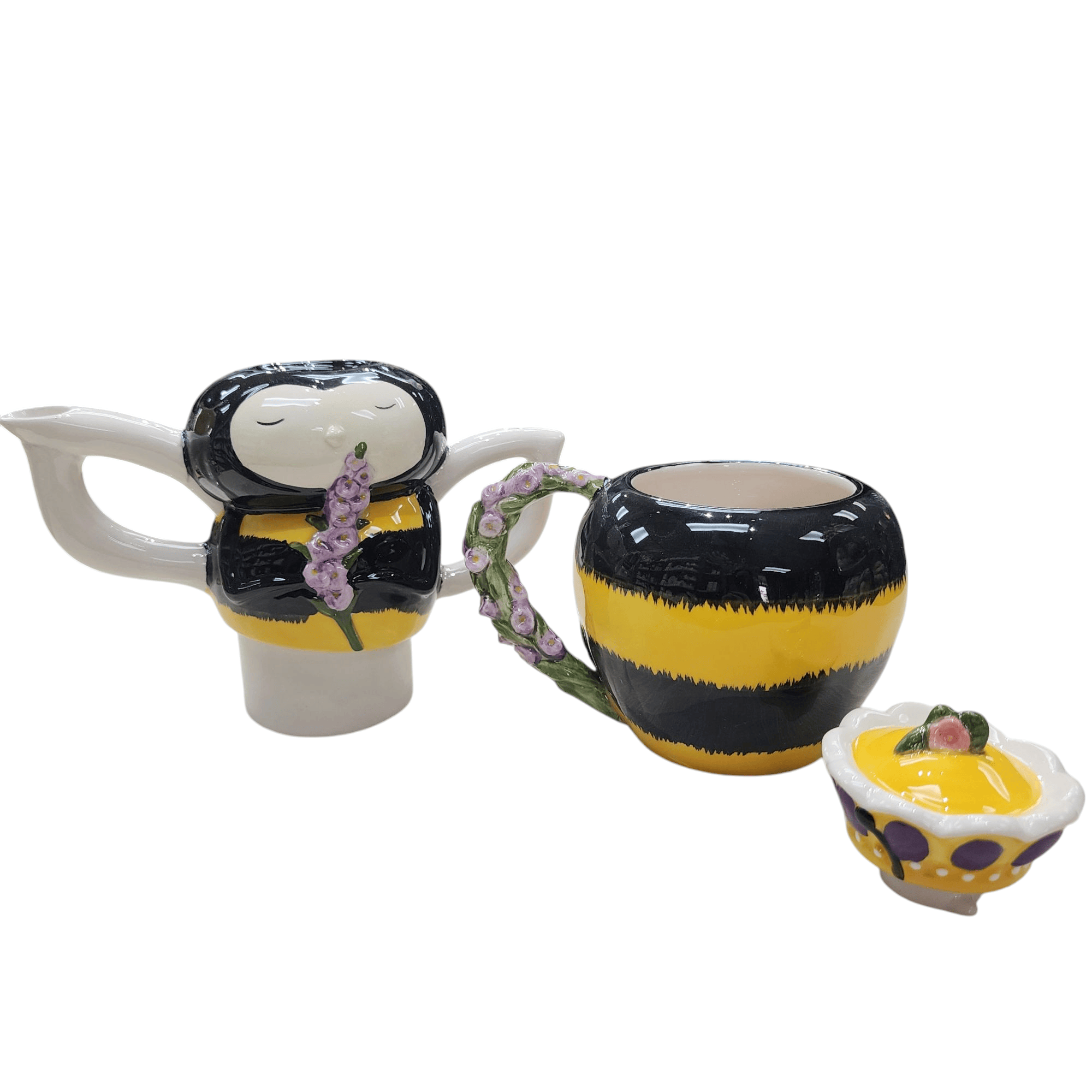 Blue Sky Clayworks Queen Bee Teapot Service for One