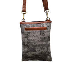 Brisk Crossbody Bag with Phone Pocket | Carbon Gray Upcycled Leather Crossbody Purse for Women | Vaan & Co.
