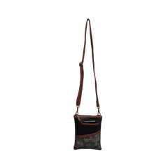 Brisk Crossbody Bag with Phone Pocket | Carbon Gray Upcycled Leather Crossbody Purse for Women | Vaan & Co.