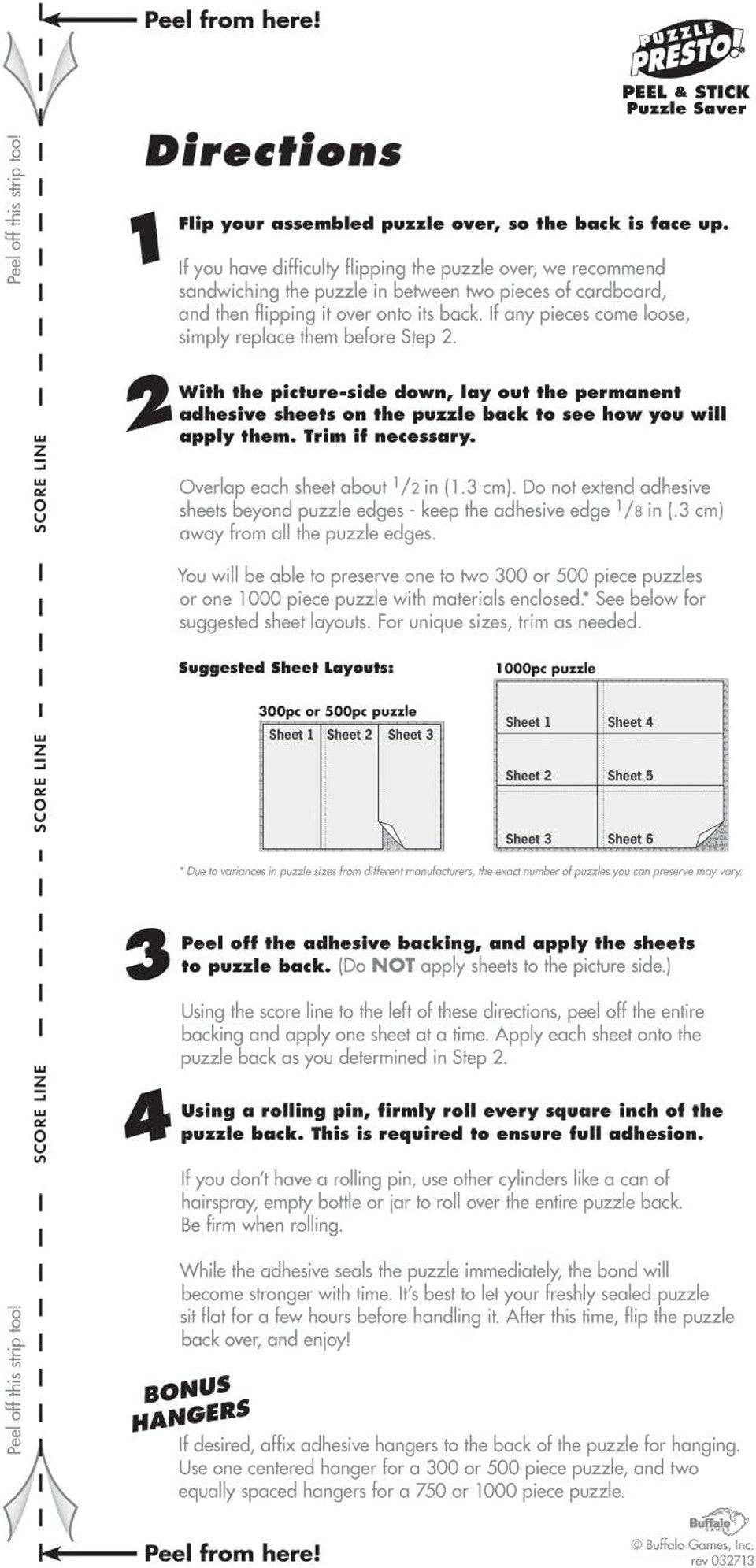 Buffalo Games Puzzle Presto Peel And Stick Puzzle Saver