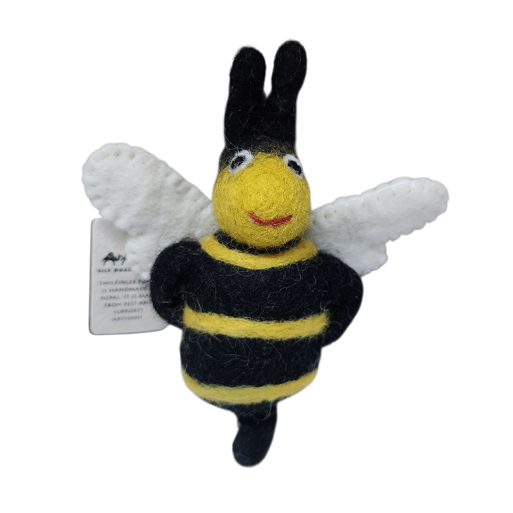 Bumblebee Finger Puppet | Handcrafted Felt Figure