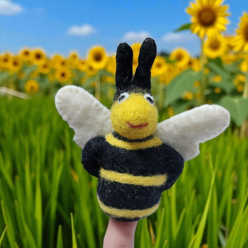 Bumblebee Finger Puppet | Handcrafted Felt Figure
