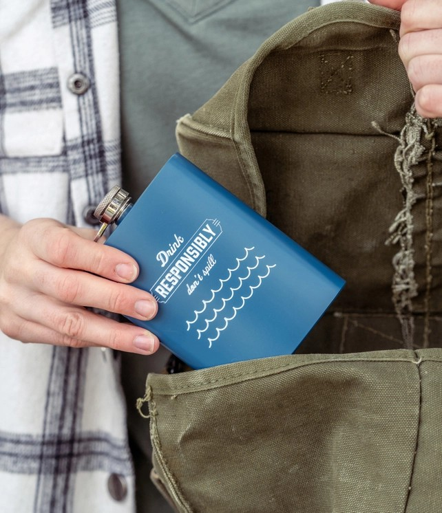 Bunk House On The Rockies Stainless Steel Flask