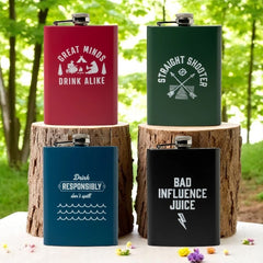 Bunk House On The Rockies Stainless Steel Flask