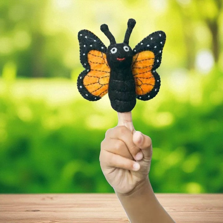 Butterfly Finger Puppet | Handcrafted Felt Figure