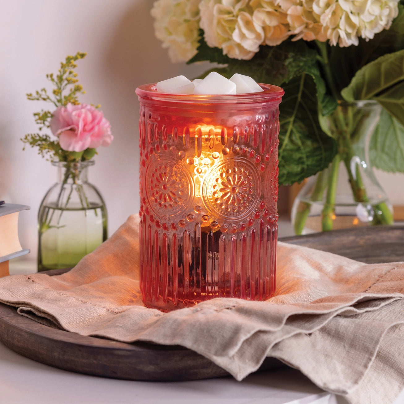 Candle Warmers | Illumination Fragrance Warmer | Pink Parisian Glass