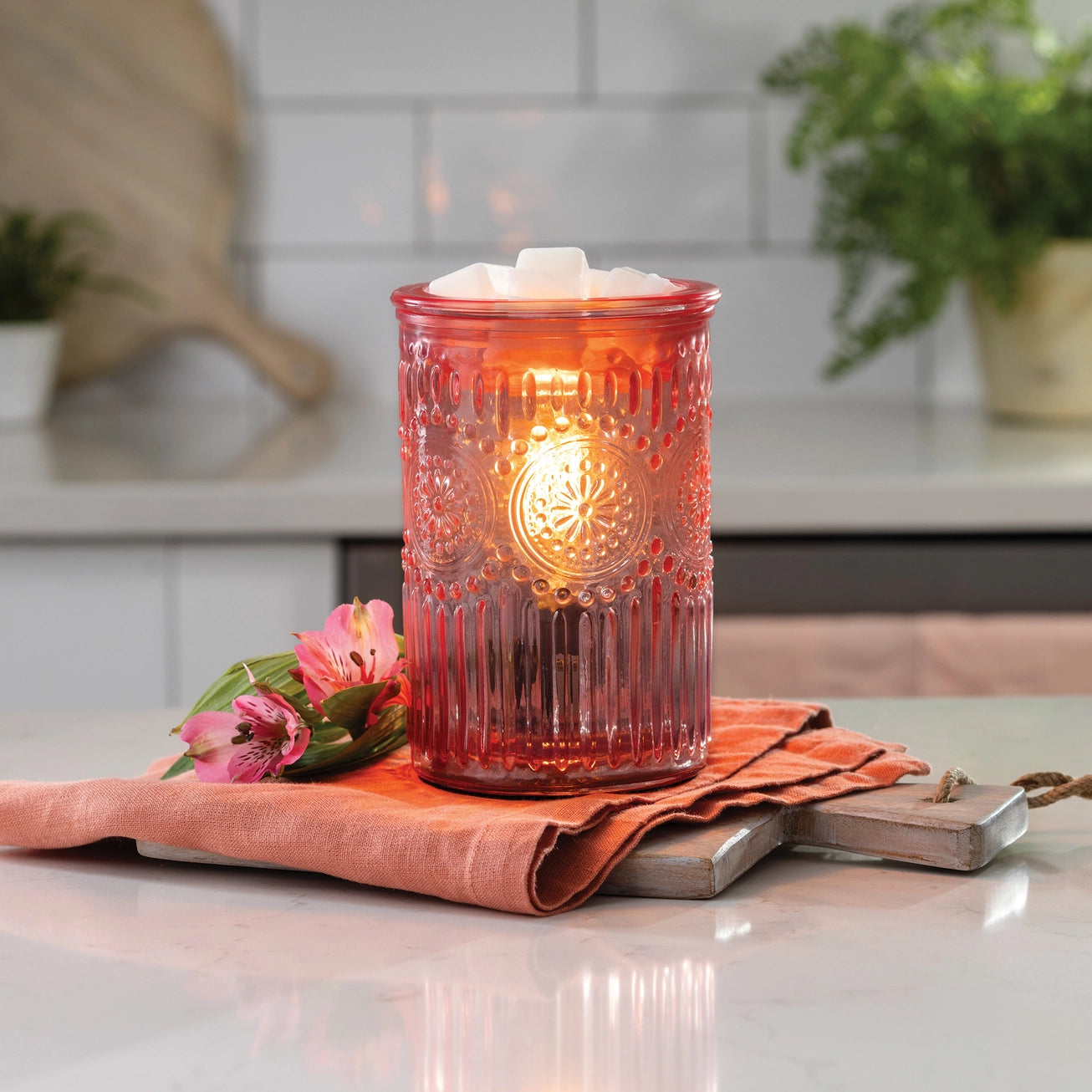 Candle Warmers | Illumination Fragrance Warmer | Pink Parisian Glass