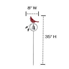 Cardinal Chime Garden Stake