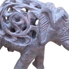 Carved Stone Double Elephant | Gorara Stone