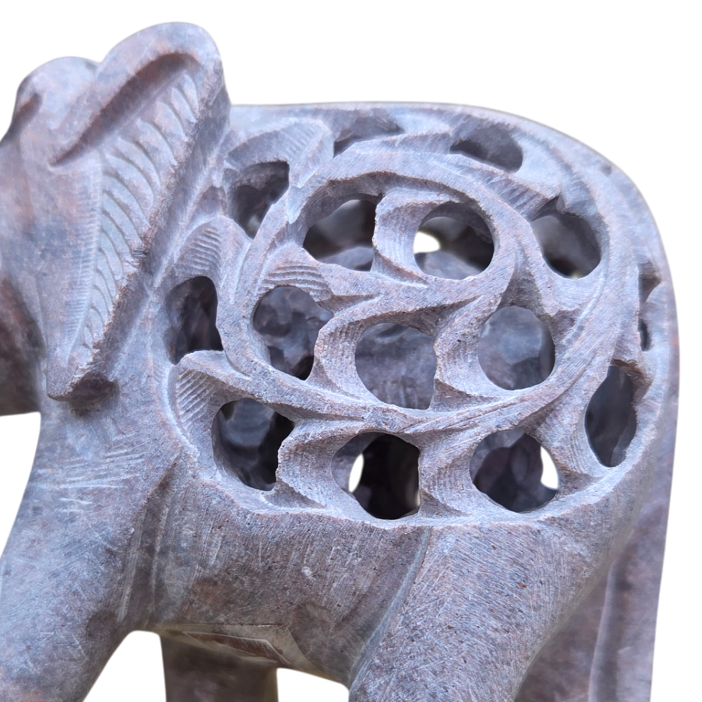 Carved Stone Double Elephant | Gorara Stone