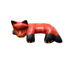 Carved Wood Shelf Sitter | Napping Cat