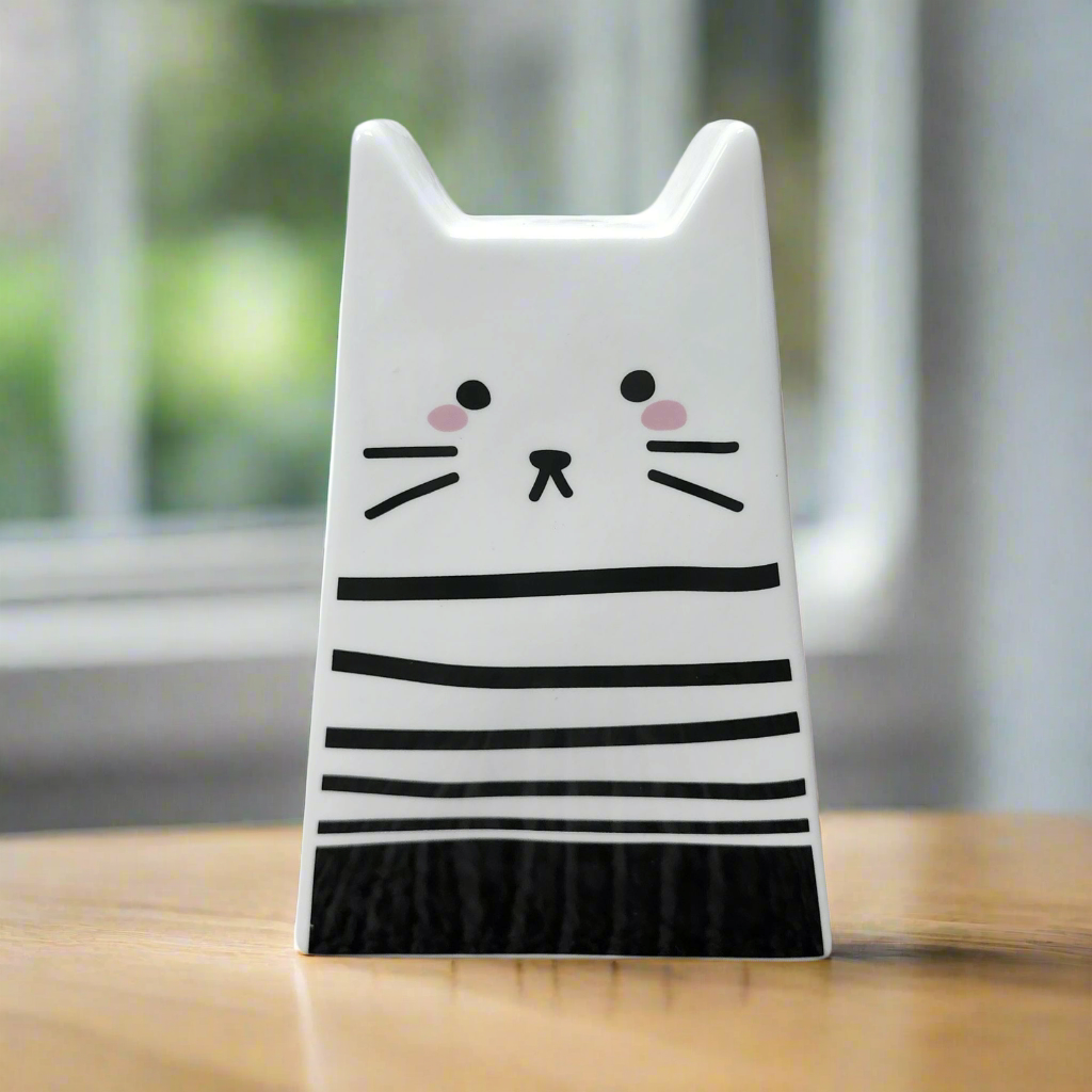 Cat Coin Piggy Bank | Whimsical Ceramic Figure