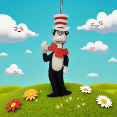Cat in the Hat Ornament | Handcrafted Felt Hanging Decor