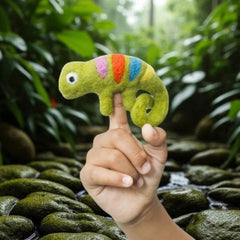 Chameleon Finger Puppet | Handcrafted Felt Figure