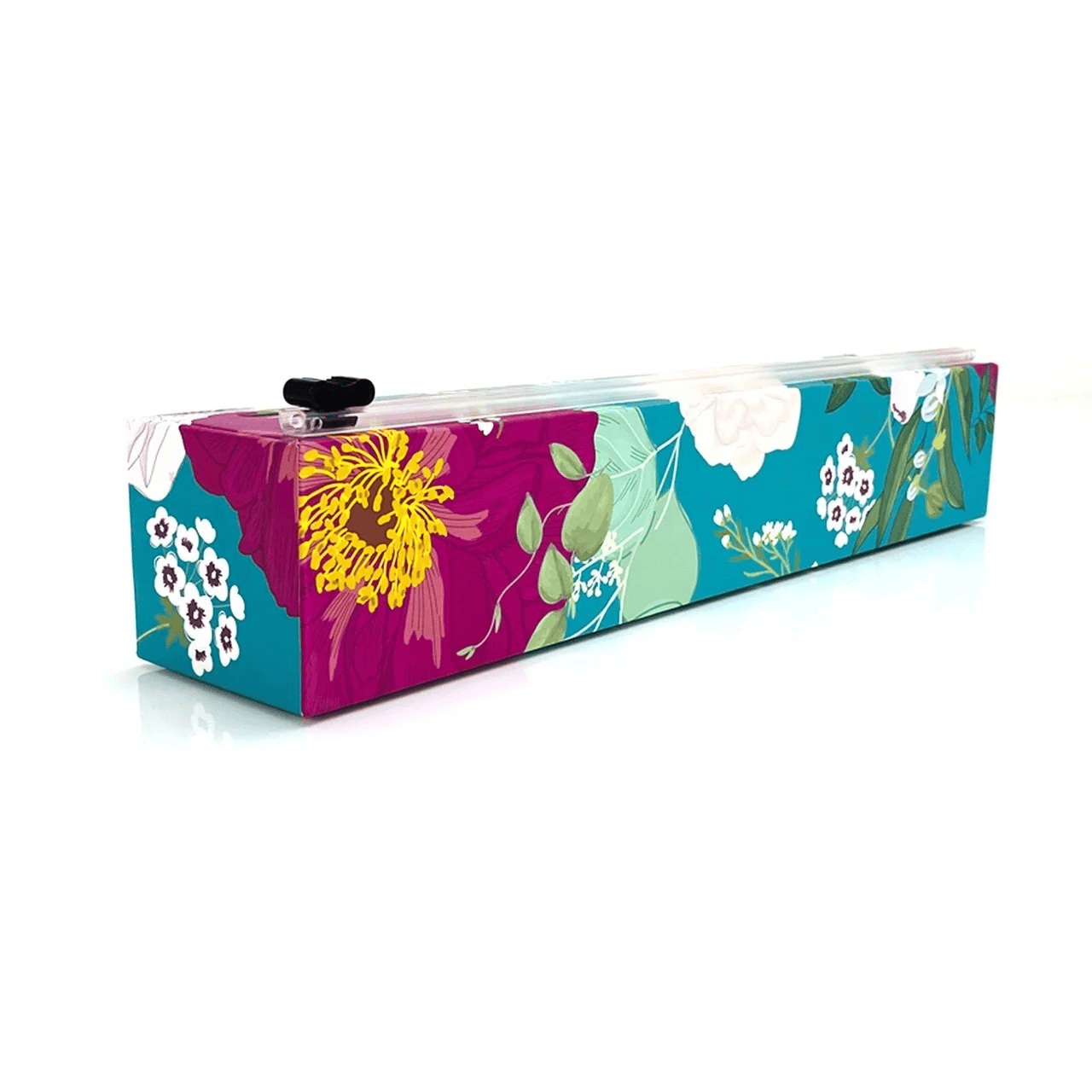 ChicWrap Refillable Plastic Wrap Dispenser for Kitchen with One Roll Included
