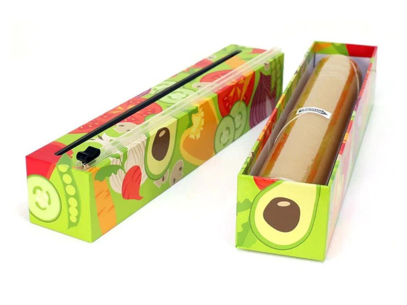 ChicWrap Refillable Plastic Wrap Dispenser for Kitchen with One Roll Included