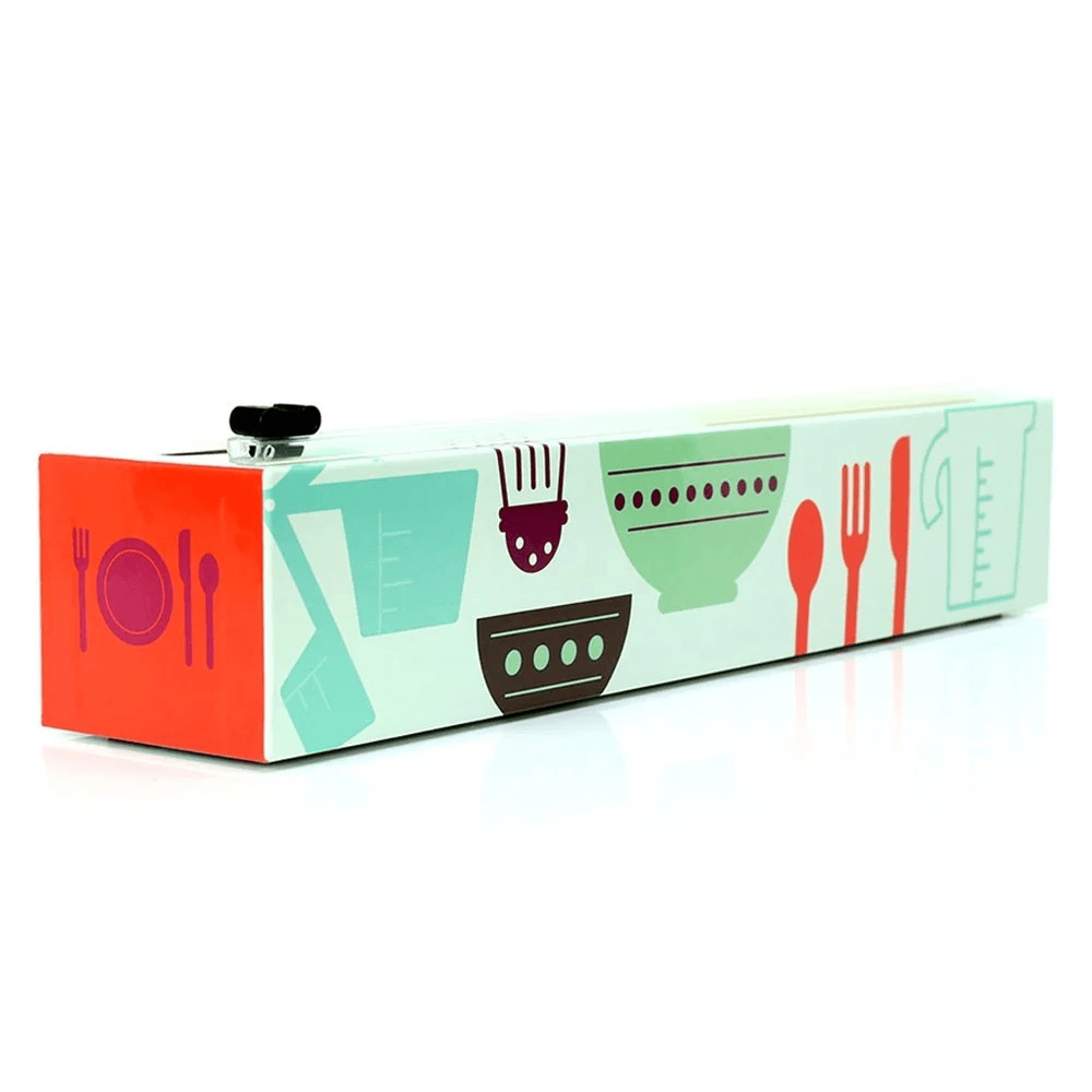 ChicWrap Refillable Plastic Wrap Dispenser for Kitchen with One Roll Included