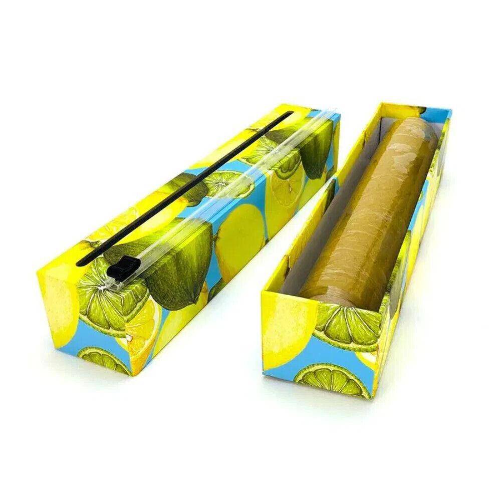 ChicWrap Refillable Plastic Wrap Dispenser for Kitchen with One Roll Included