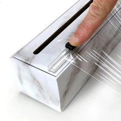 ChicWrap Refillable Plastic Wrap Dispenser for Kitchen with One Roll Included