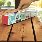 ChicWrap Refillable Plastic Wrap Dispenser for Kitchen with One Roll Included