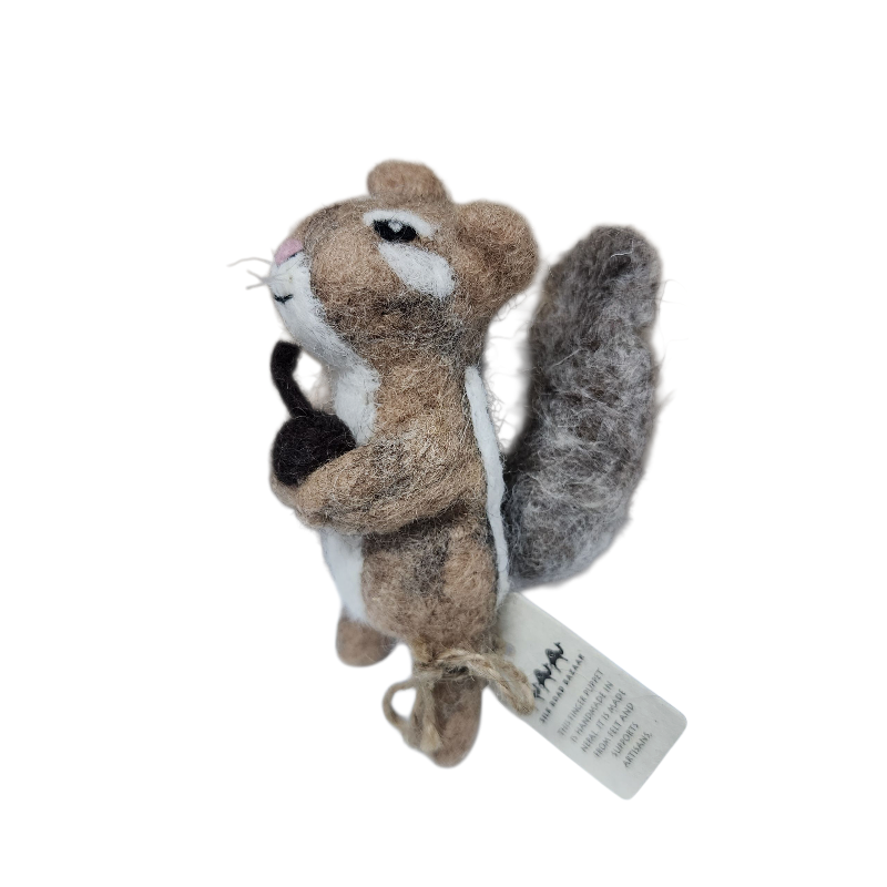 Chipmunk Finger Puppet | Handcrafted Felt Figure
