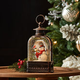 Christmas Lantern Snow Globe with Snowman
