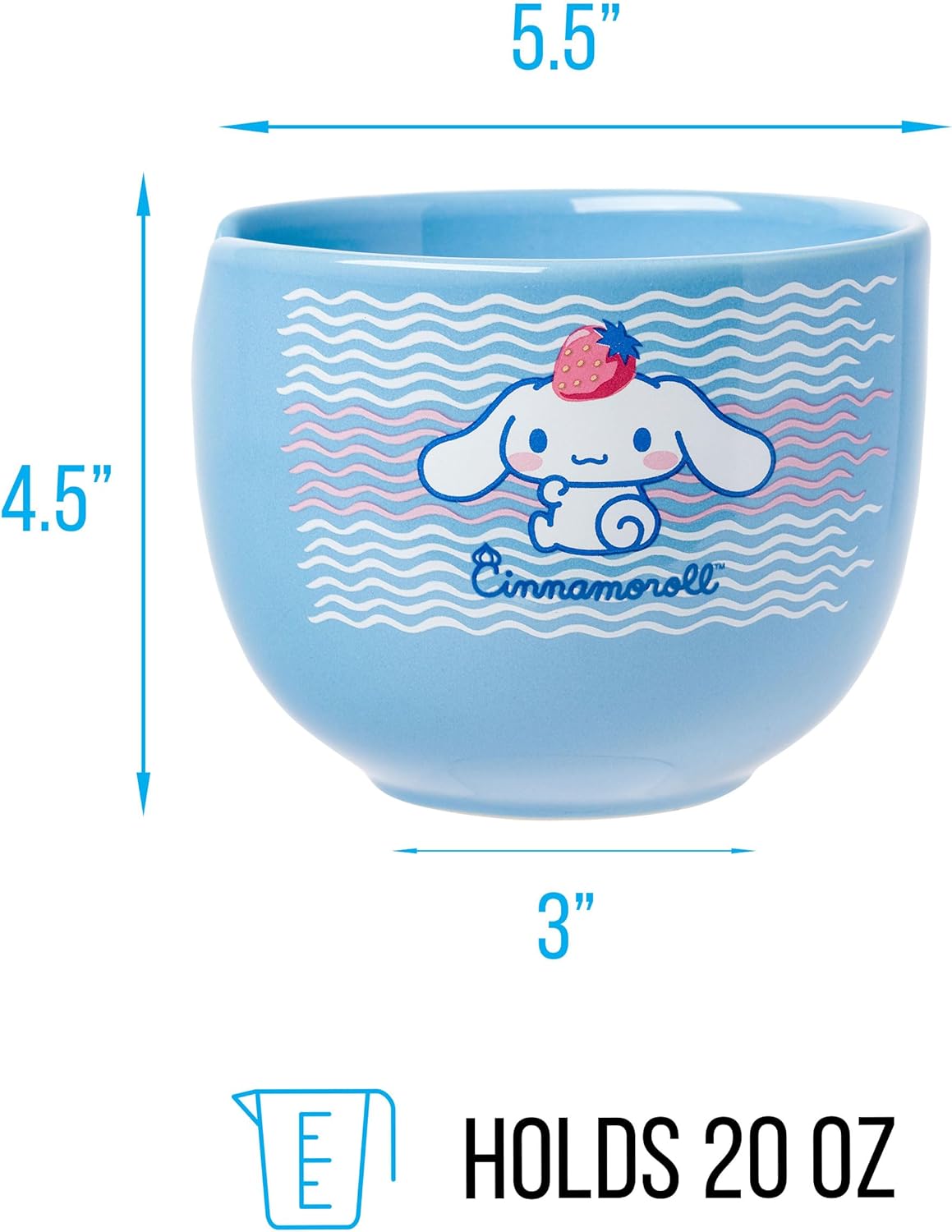 Cinnamoroll Strawberry Ramen Bowl with Chopsticks 20 oz | Hello Kitty