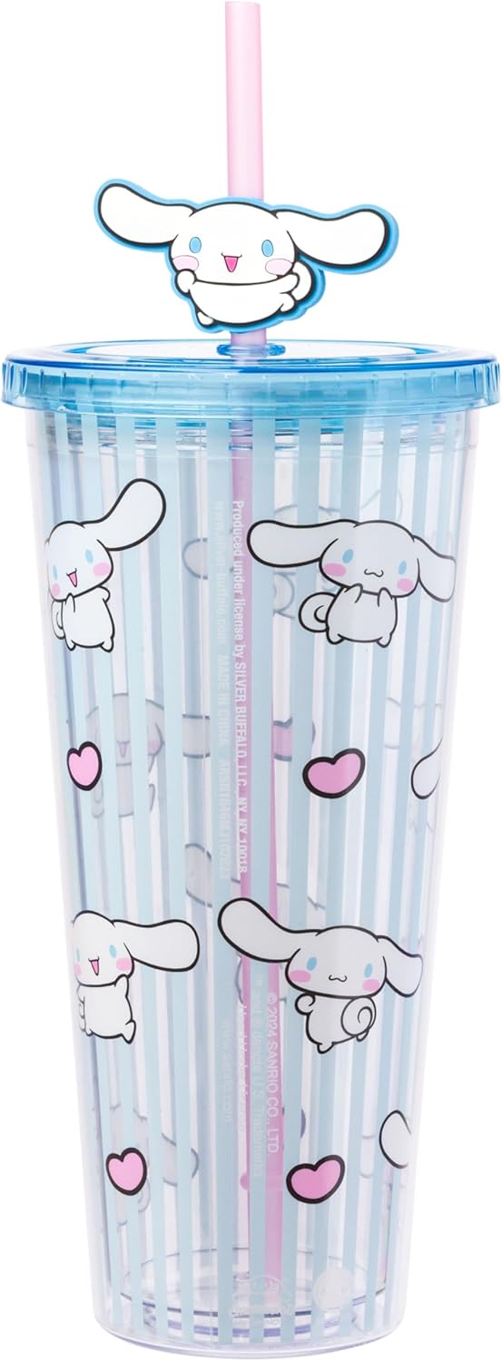 Cinnamoroll Stripe Pattern Plastic Cold Cup 24 Oz | Hello Kitty