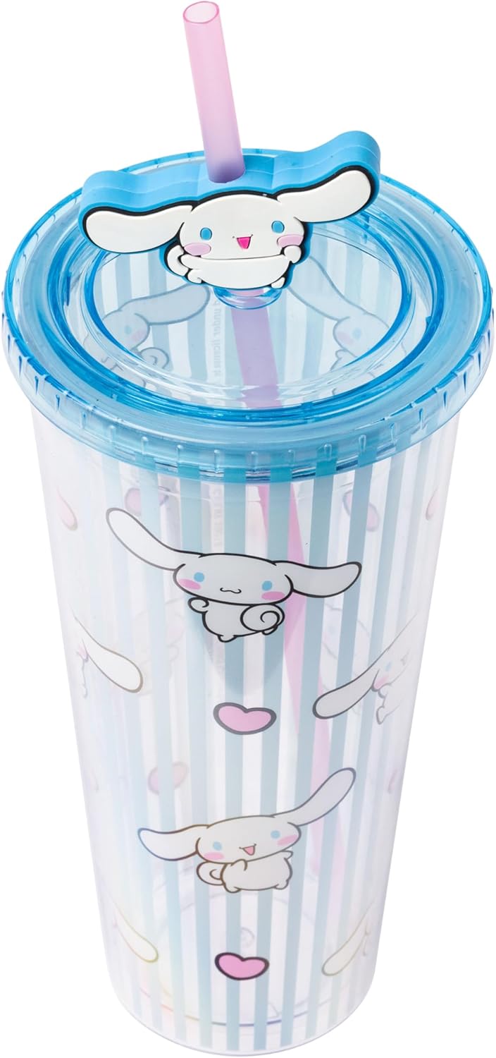 Cinnamoroll Stripe Pattern Plastic Cold Cup 24 Oz | Hello Kitty