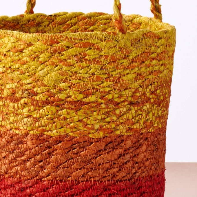 Colorful Jute Basket Plant Hanger