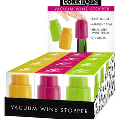 Cork Pops Vacuum Wine Stoppers, Bright