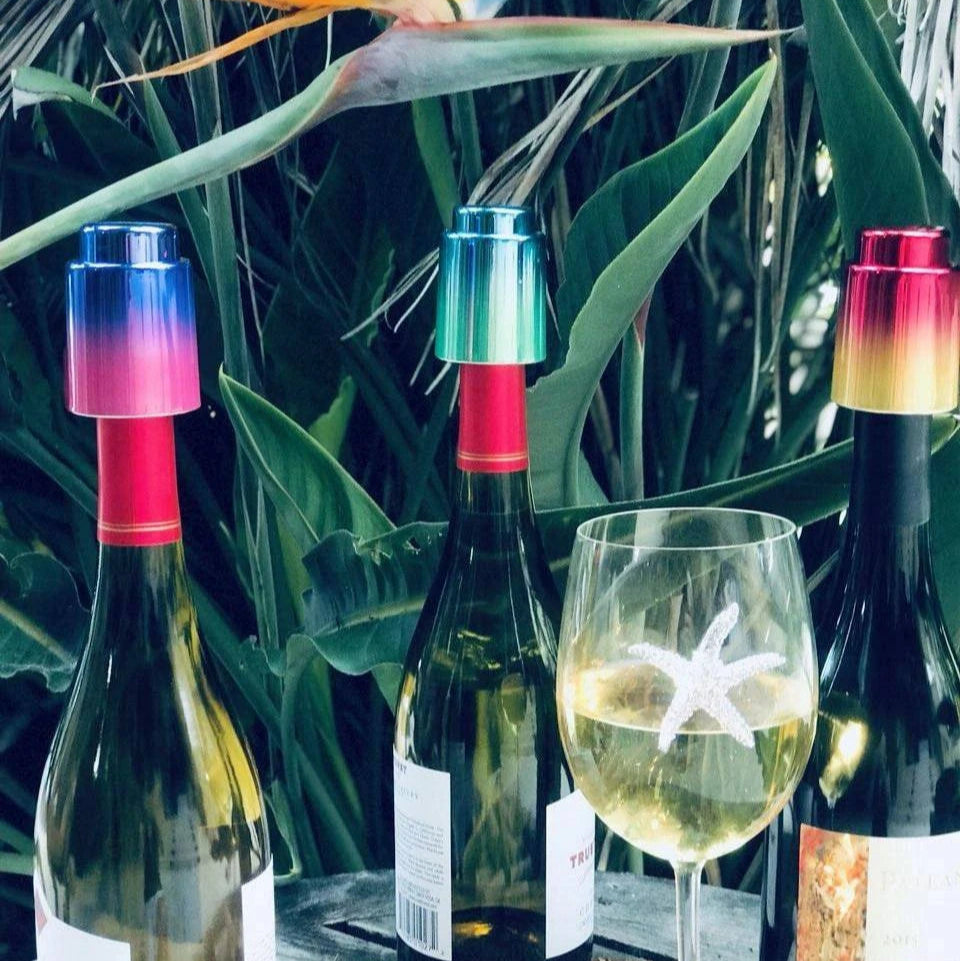 Cork Pops Vacuum Wine Stoppers | Metallic Ombre | Red/Gold