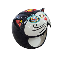 Day of the Dead Sugar Cat Head Candy Bowl