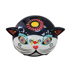 Day of the Dead Sugar Cat Head Candy Bowl