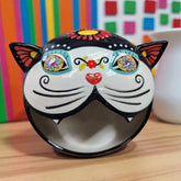 Day of the Dead Sugar Cat Head Candy Bowl